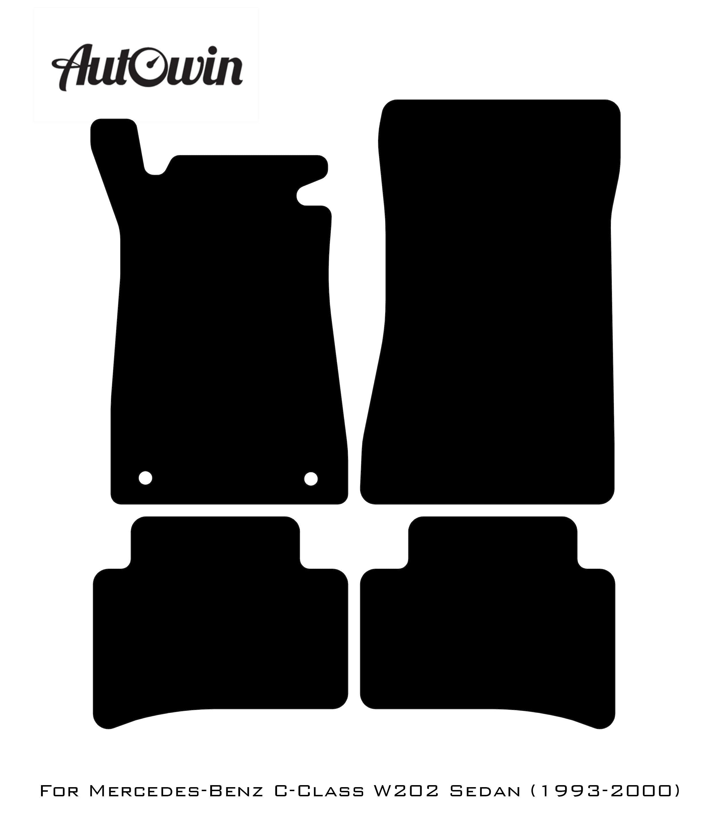 Gray Luxury Floor Mats For Mercedes Benz C-Class W202 Sedan (1993-2000) | ER56 Design - AutoWin