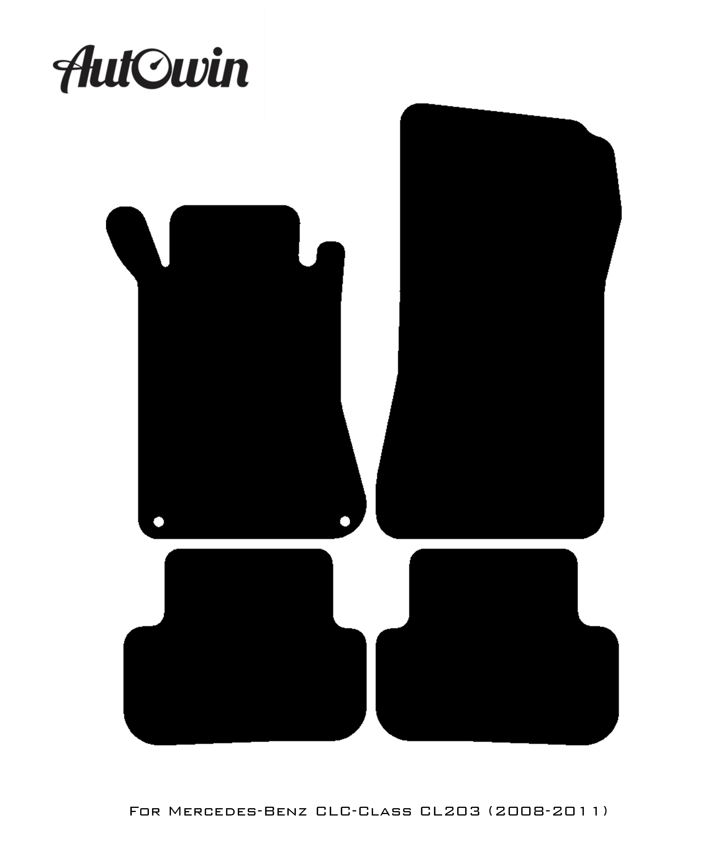 Gray Luxury Floor Mats For Mercedes Benz CLC-Class CL203 (2008 - 2011) | ER56 Design - AutoWin