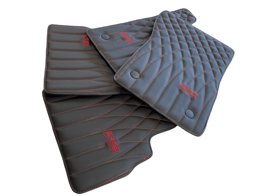 Leather Floor Mats For Mercedes-Benz G Class 1990–2018 W463 ER56 Design - AutoWin