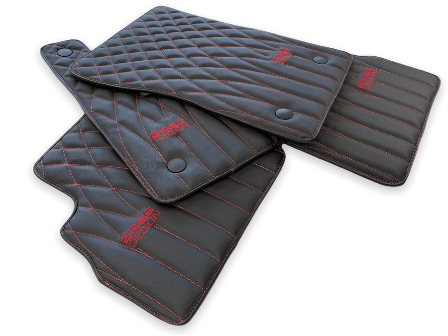 Leather Floor Mats For Mercedes-Benz G Class 2019-2022 W463 ER56 Design - AutoWin