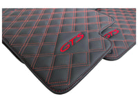 Leather Floor Mats for Porsche Cayenne GTS 2018-2023 Red Sewing - AutoWin