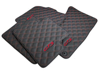 Leather Floor Mats for Porsche Cayenne GTS 2018-2023 Red Sewing - AutoWin