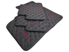Leather Floor Mats for Porsche Cayenne GTS 2018-2023 Red Sewing - AutoWin