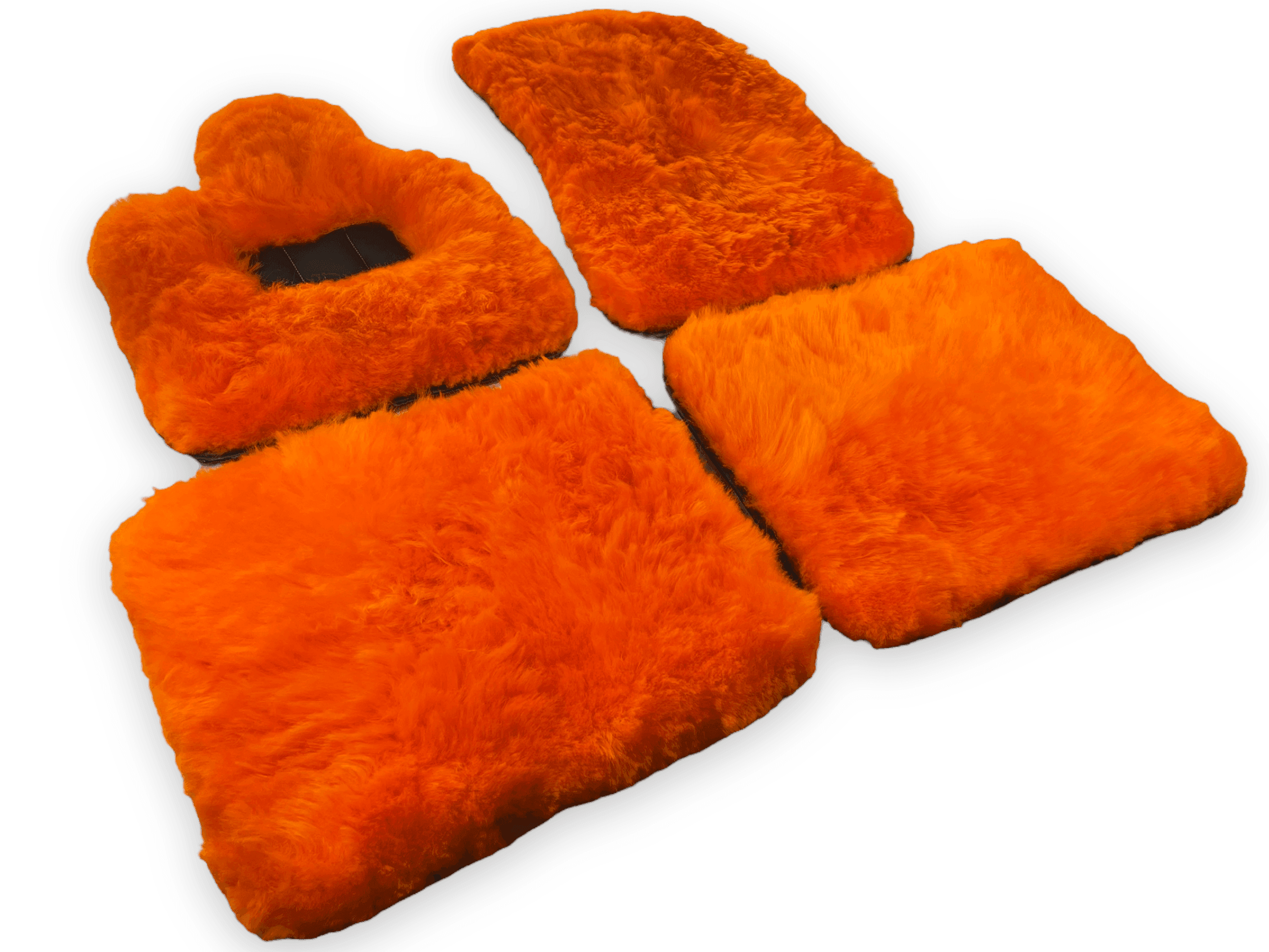 Orange Sheepskin Floor Mats For Rolls Royce Phantom Drophead Coupe 2007–2016 Er56 Design Brand - AutoWin