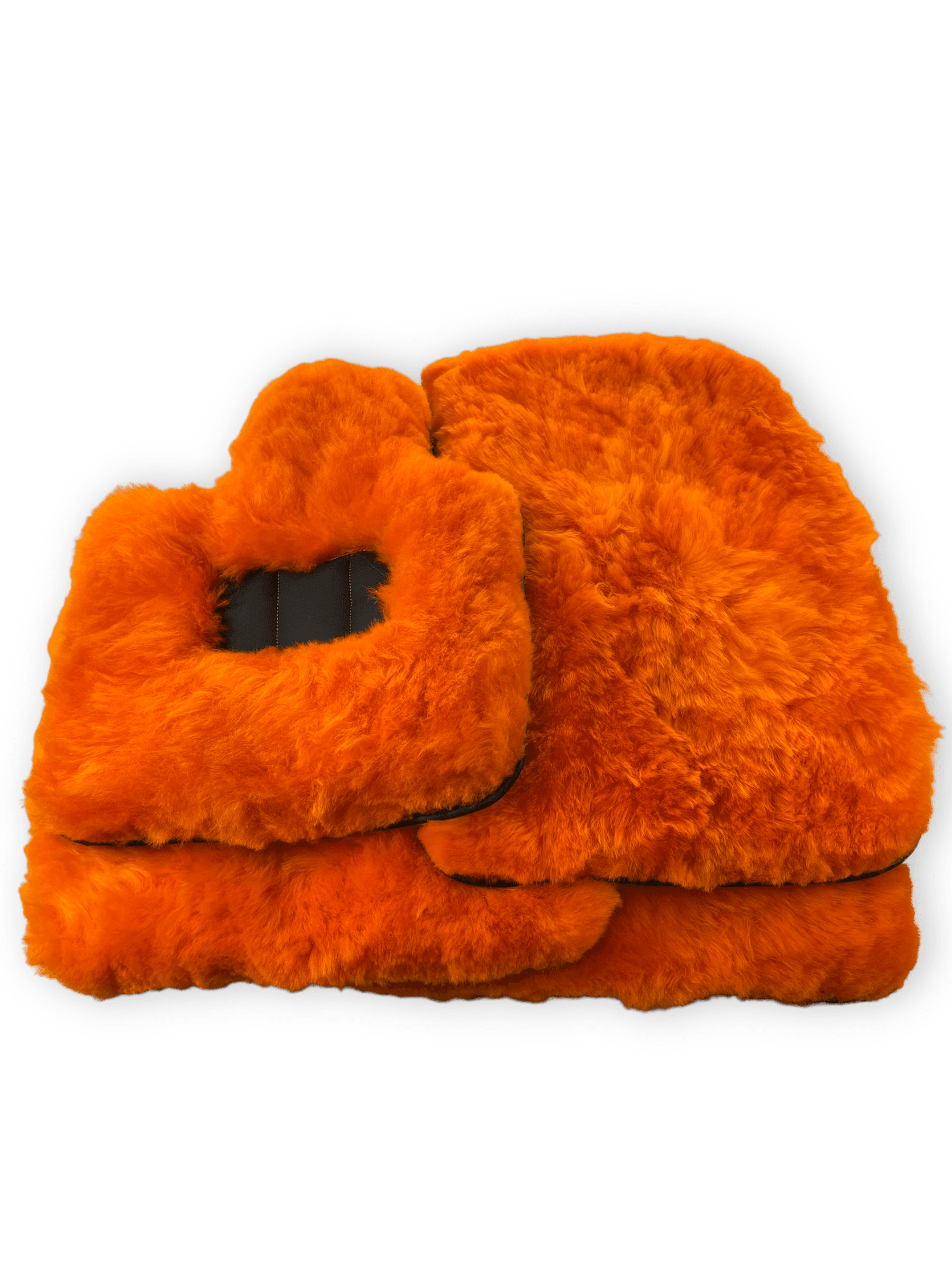 Orange Sheepskin Floor Mats For Rolls Royce Wraith 2013–2023 Er56 Design - AutoWin