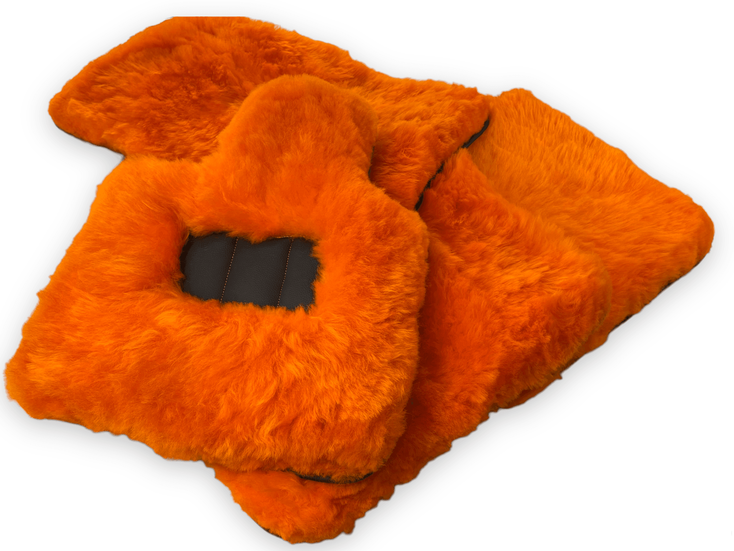 Orange Sheepskin Floor Mats For Rolls Royce Wraith 2013–2023 Er56 Design - AutoWin