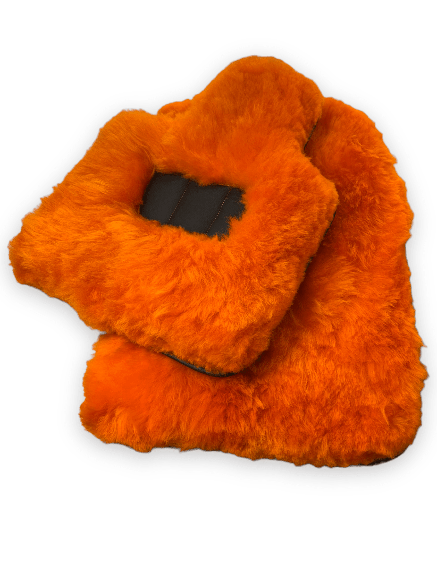 Orange Sheepskin Floor Mats For Rolls Royce Wraith 2013–2023 Er56 Design - AutoWin