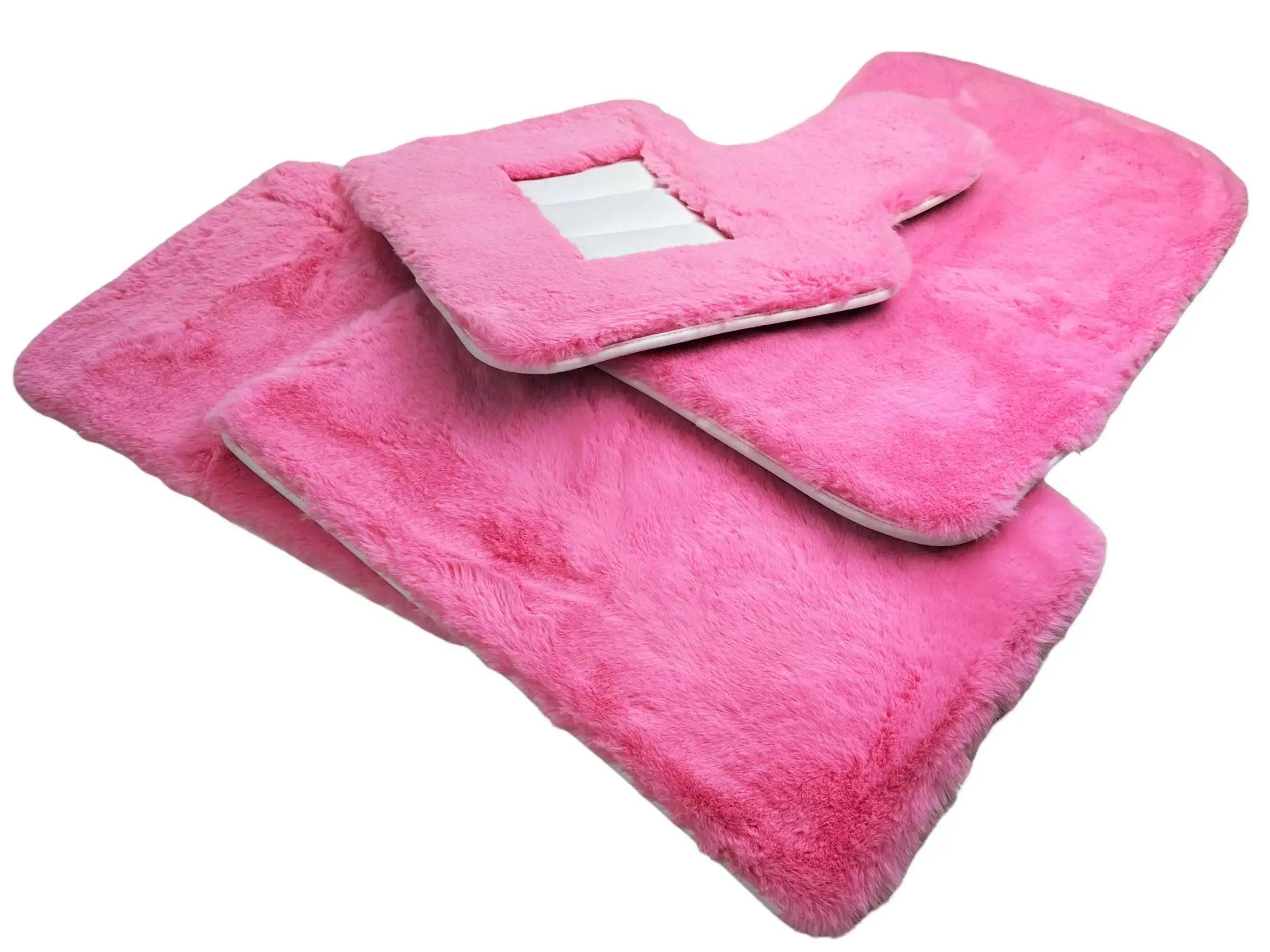 Pink Sheepskin Floor Mats For Bentley Flying Spur (2013-2019) Er56 Design Brand - AutoWin