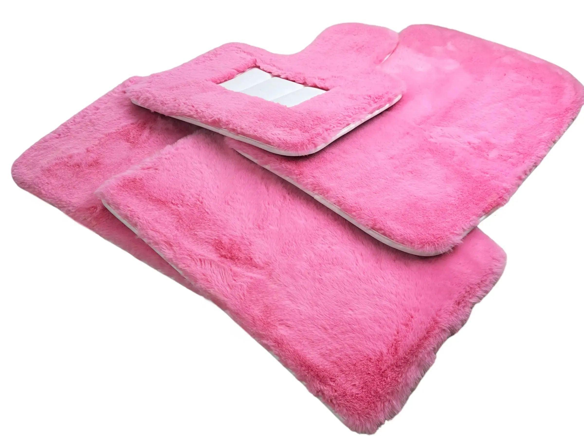 Pink Sheepskin Floor Mats For Bentley Mulsanne (2010-2020) Er56 Design Brand - AutoWin