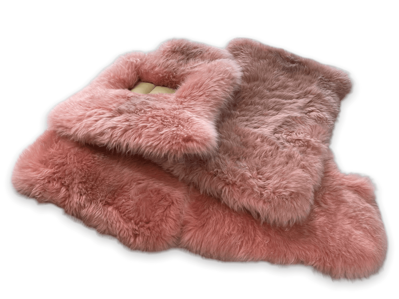 Pink Sheepskin Floor Mats For Rolls Royce Dawn Rr6 2016-2023 Er56 Design Brand - AutoWin