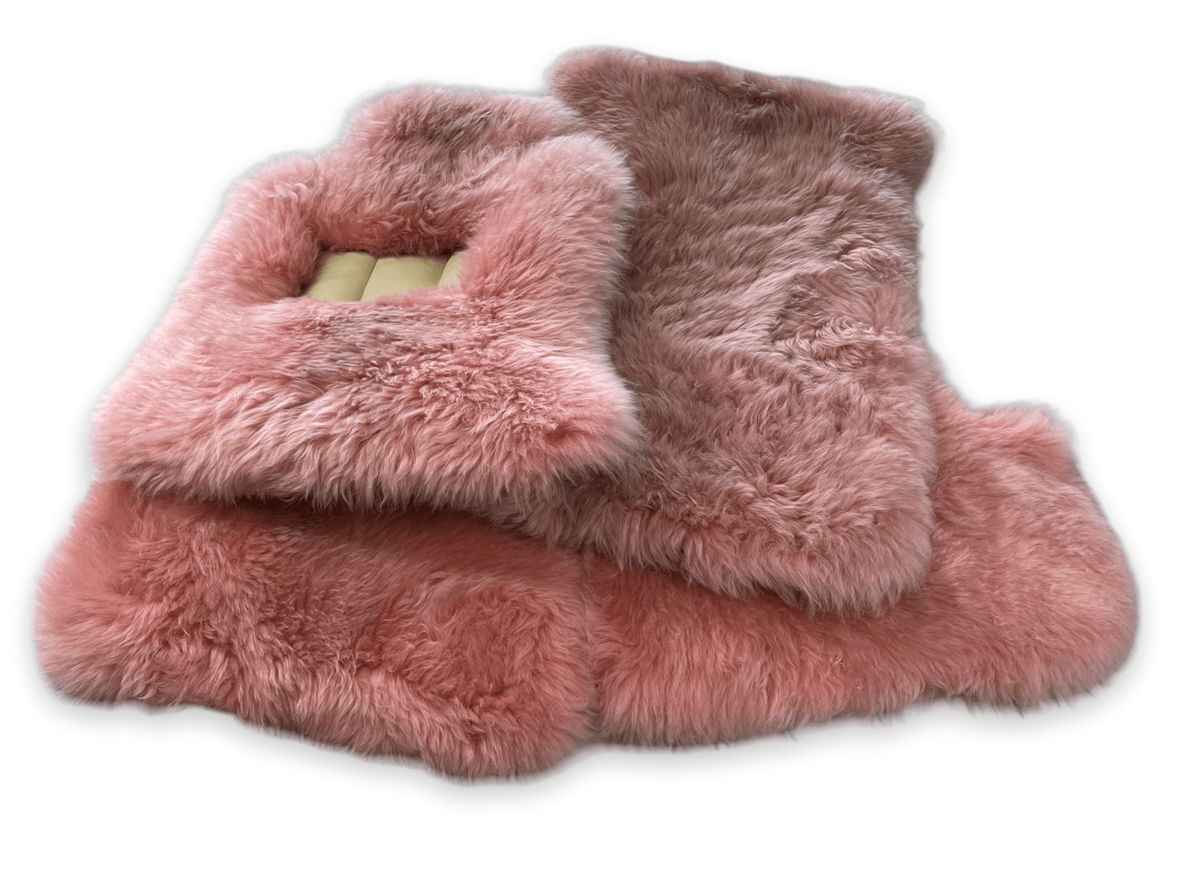 Pink Sheepskin Floor Mats For Rolls Royce Dawn Rr6 2016-2023 Er56 Design Brand - AutoWin
