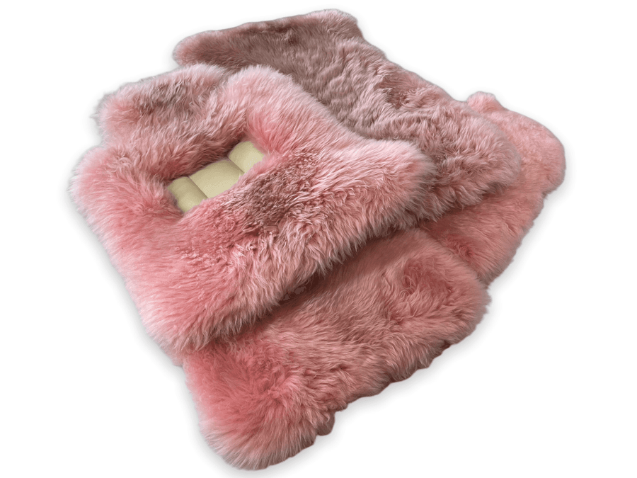 Pink Sheepskin Floor Mats For Rolls Royce Dawn Rr6 2016-2023 Er56 Design Brand - AutoWin