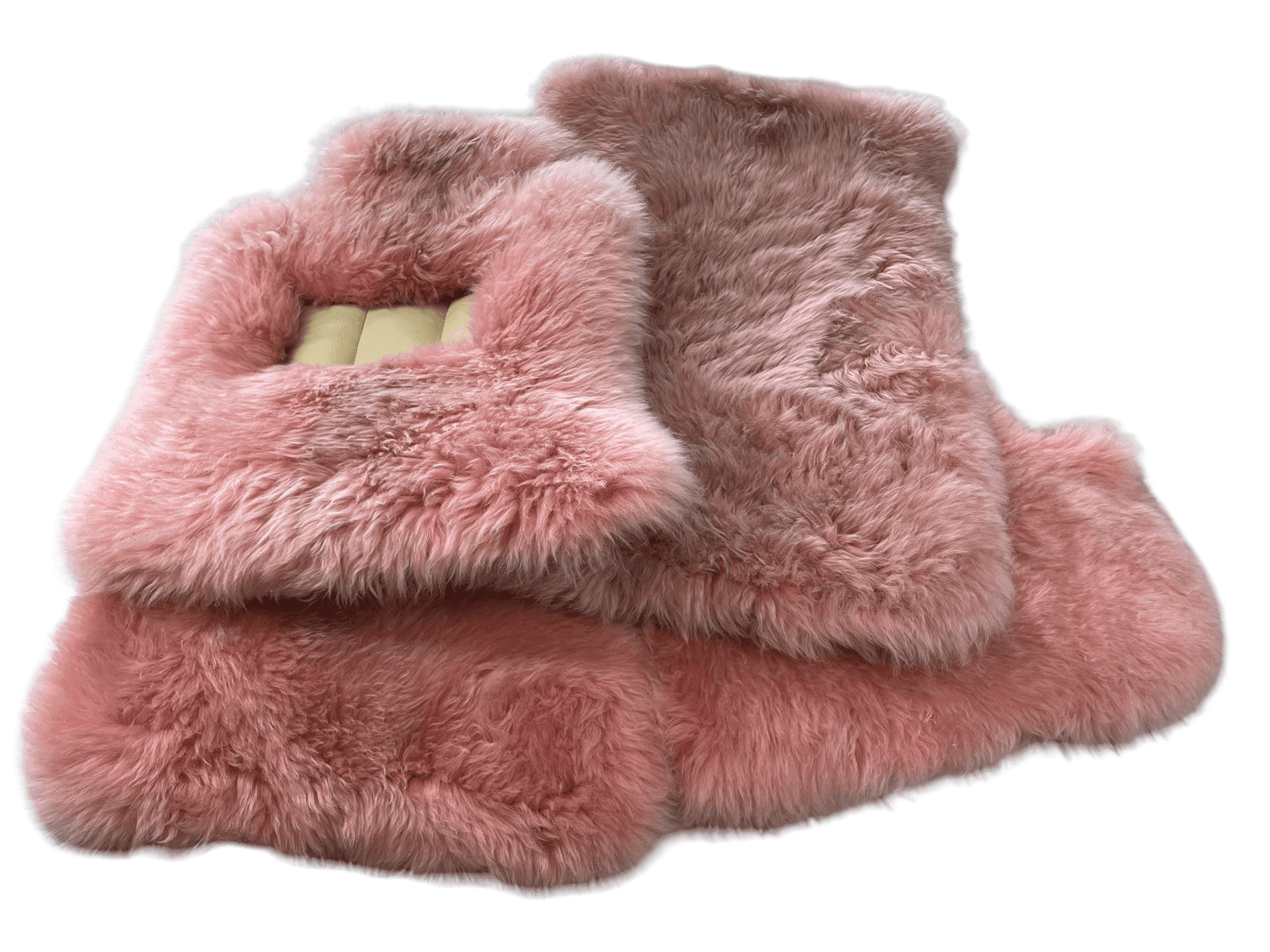 Pink Sheepskin Floor Mats For Rolls Royce Ghost Series II (2021-2024) Er56 Design Brand - AutoWin