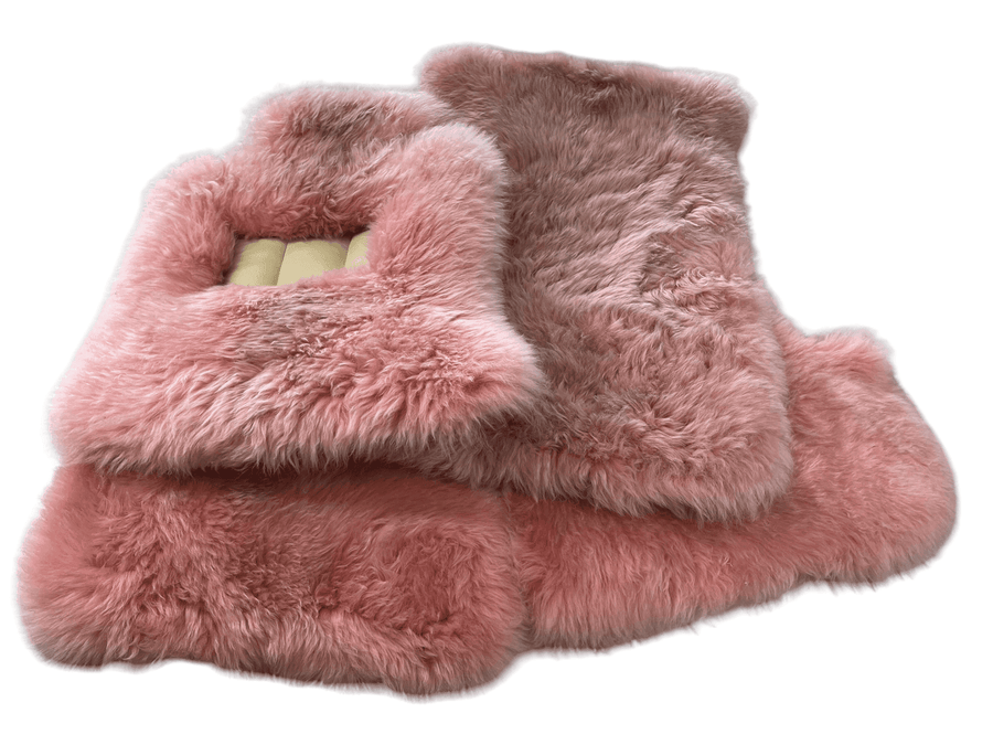 Pink Sheepskin Floor Mats For Rolls Royce Ghost Series II (2021-2024) Er56 Design Brand - AutoWin