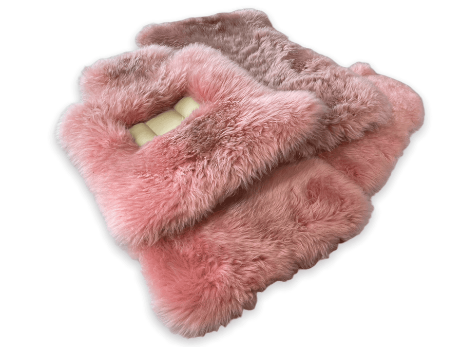 Pink Sheepskin Floor Mats For Rolls Royce Wraith 2013–2023 Er56 Design - AutoWin