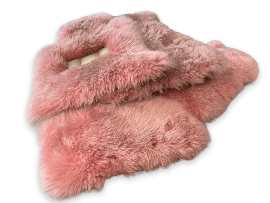 Pink Sheepskin Floor Mats For Rolls Royce Wraith 2013–2023 Er56 Design - AutoWin