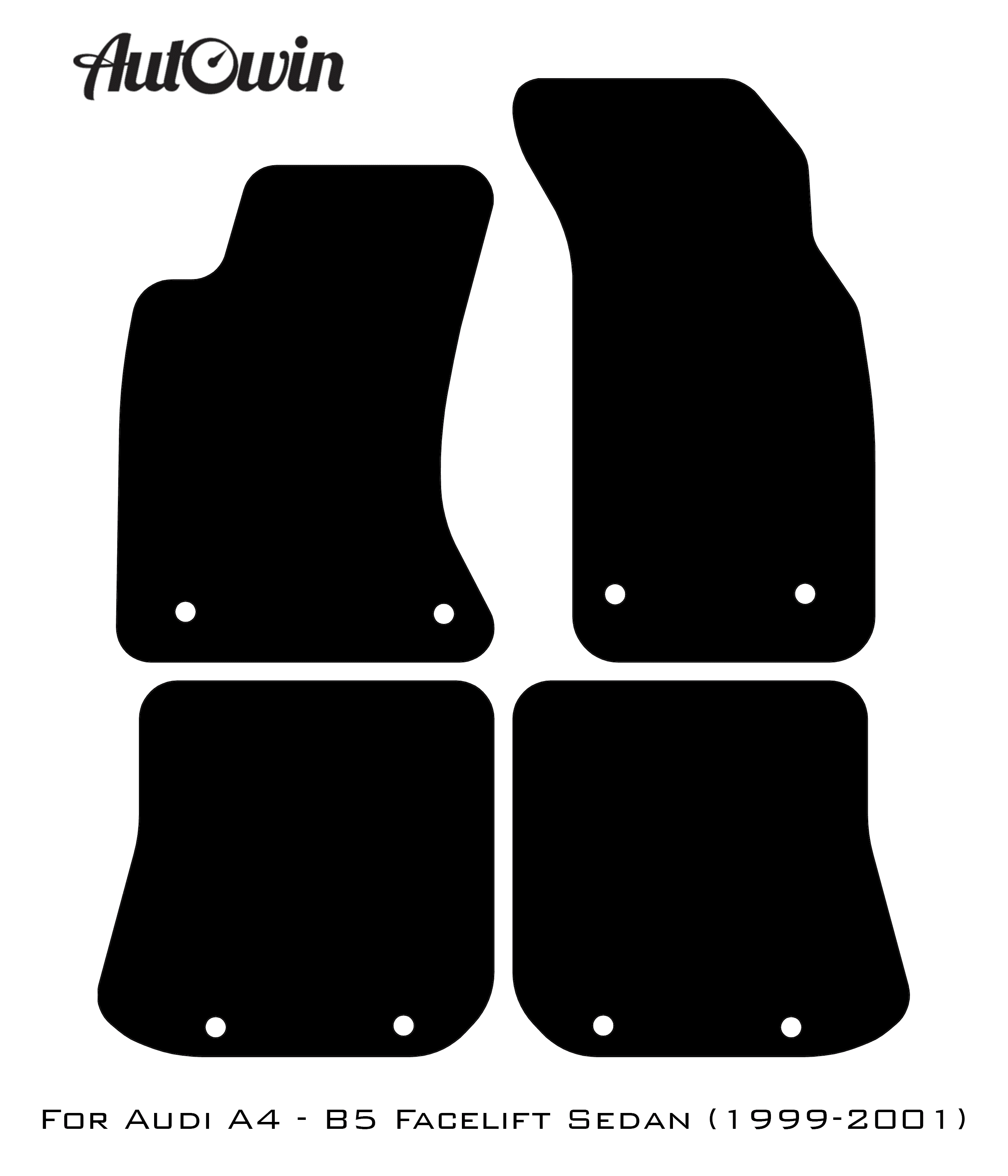 Red Floor Mats for Audi A4 - B5 Facelift Avant (1999-2001) | ER56 Design - AutoWin