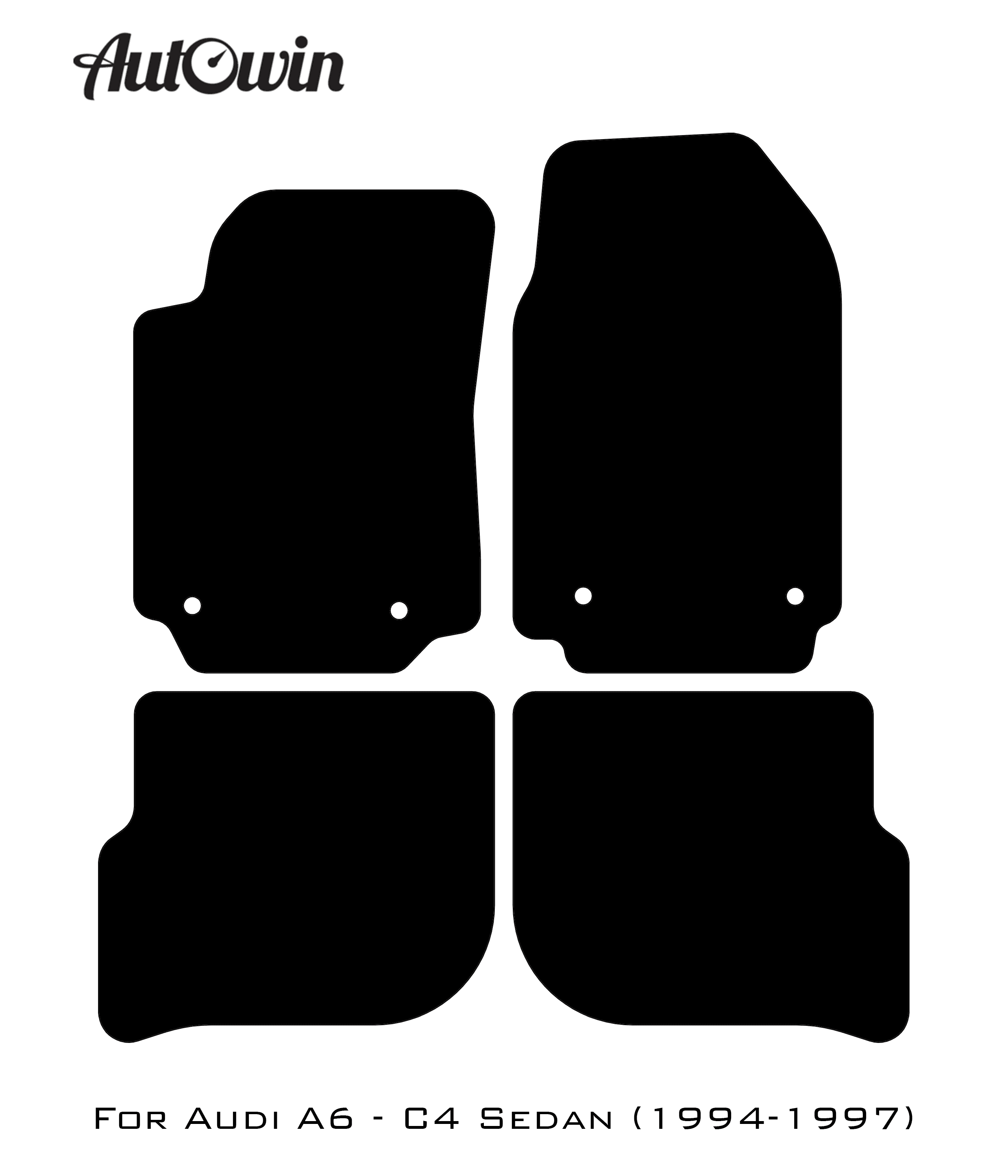 Red Floor Mats for Audi A6 - C4 Sedan (1994-1997) | ER56 Design - AutoWin