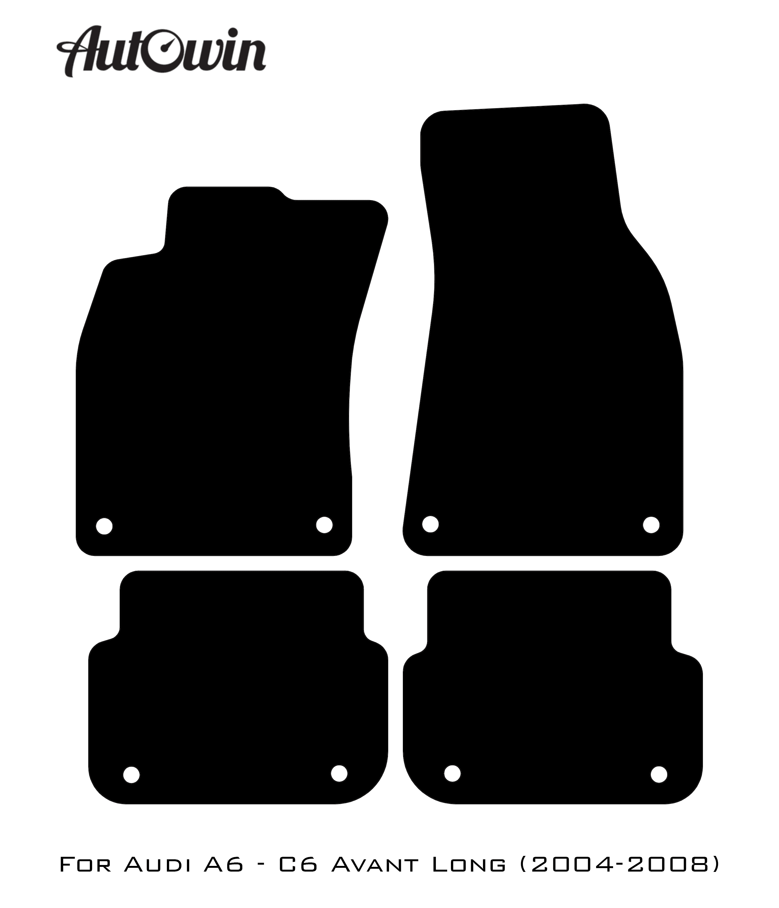 Red Floor Mats for Audi A6 - C6 Avant Long (2004-2008) | ER56 Design - AutoWin