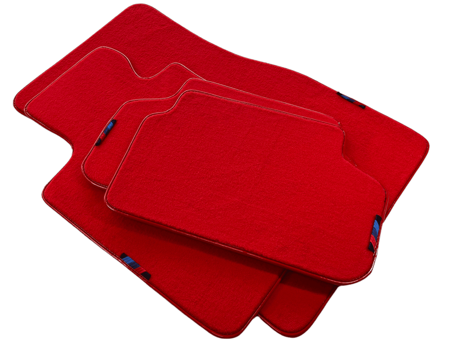 Red Floor Mats For BMW M4 Series F82 With M Package AutoWin Brand - AutoWin