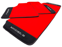 Red Floor Mats For Tesla Model S With Alcantara Leather - AutoWin