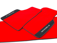 Red Floor Mats For Tesla Model S With Alcantara Leather - AutoWin