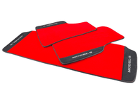 Red Floor Mats For Tesla Model S With Alcantara Leather - AutoWin