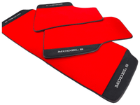 Red Floor Mats For Tesla Model S With Alcantara Leather - AutoWin