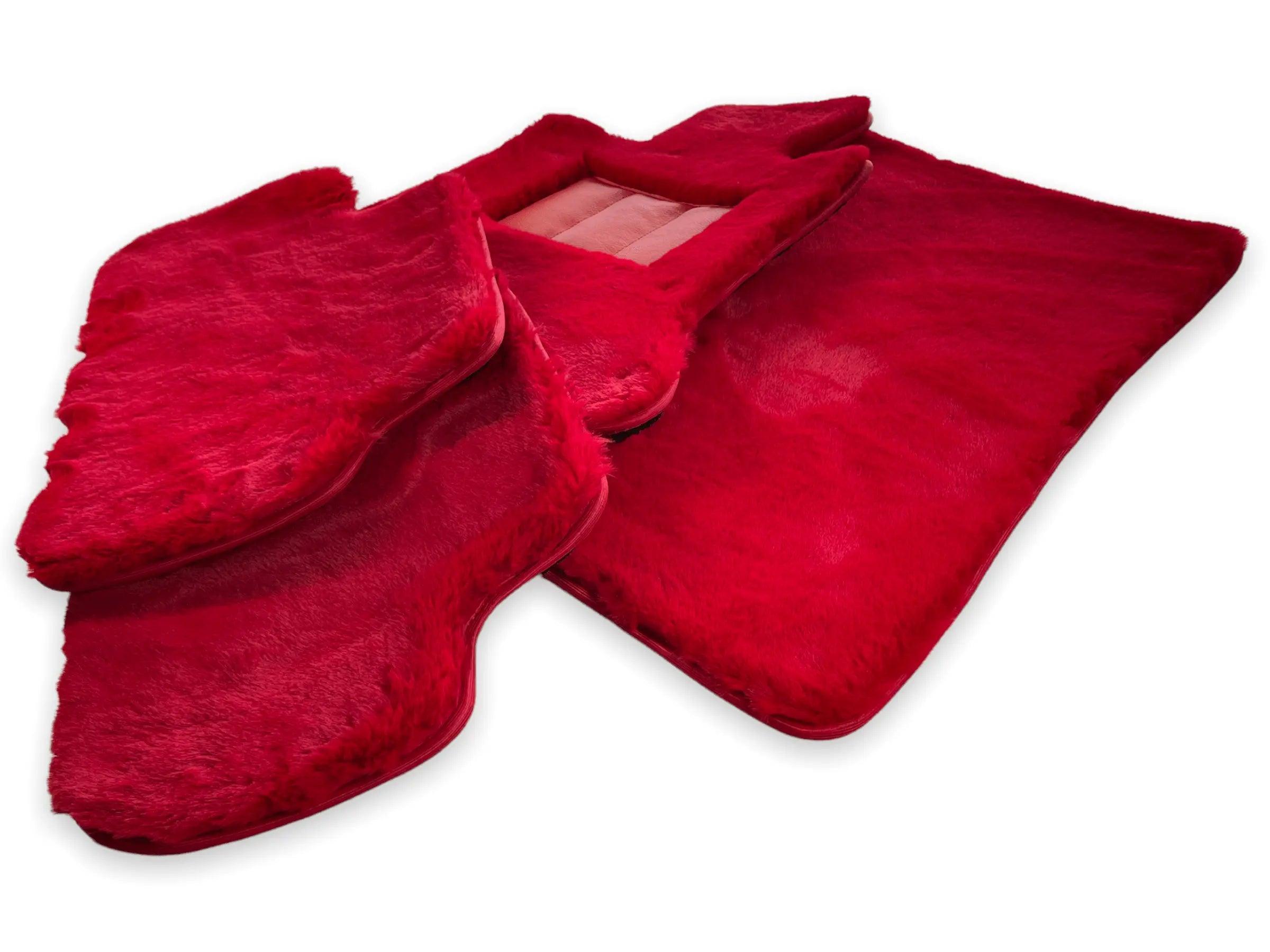 Red Sheepskin Floor Mats For Bentley Flying Spur (2013-2019) Er56 Design Brand - AutoWin