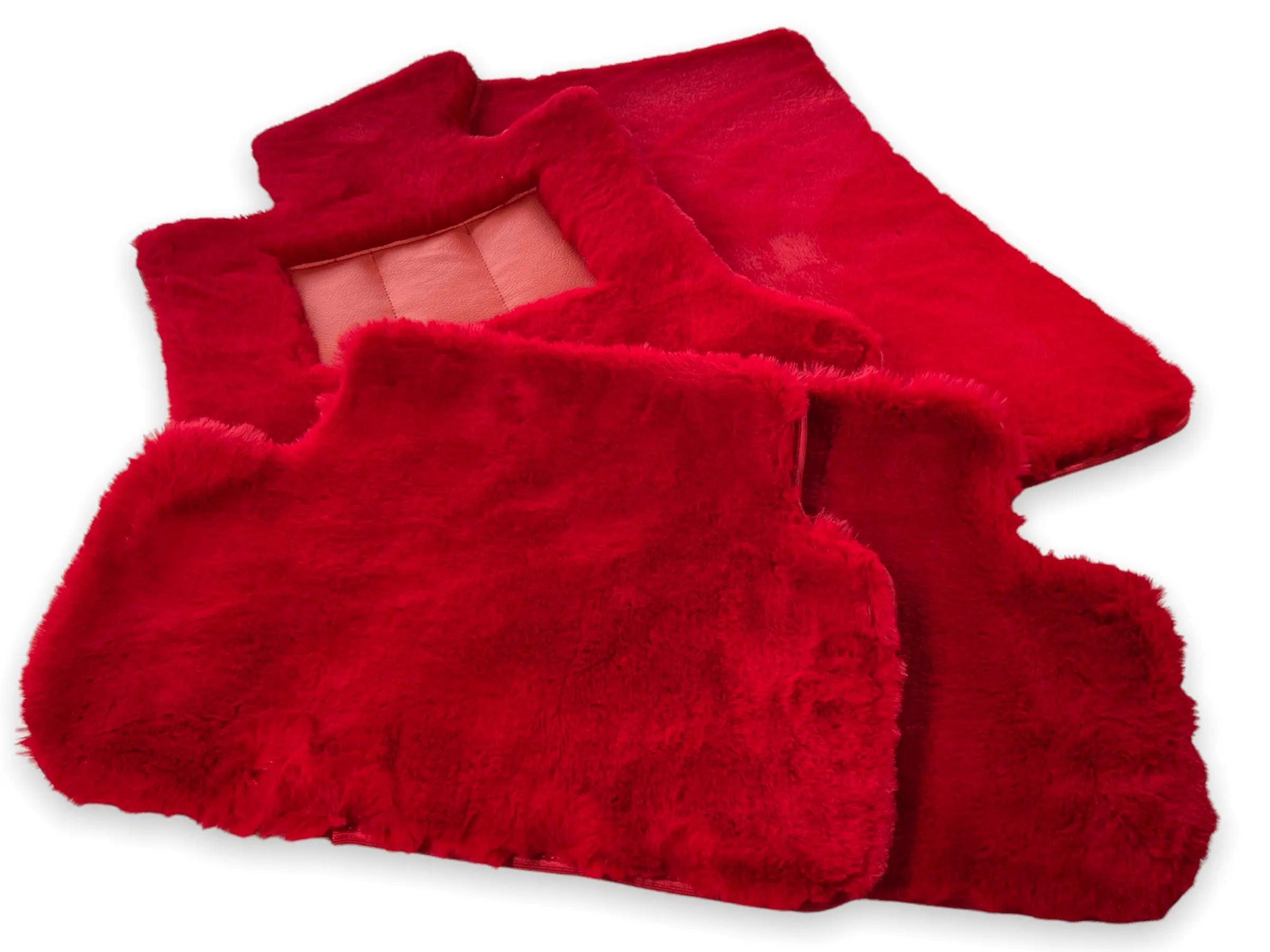Red Sheepskin Floor Mats For Bentley Flying Spur (2013-2019) Er56 Design Brand - AutoWin