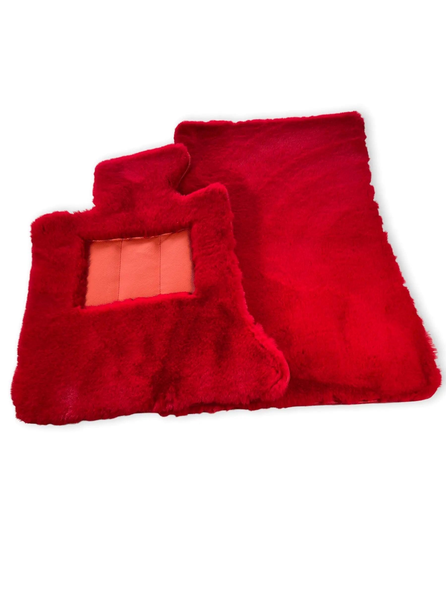 Red Sheepskin Floor Mats For Bentley Flying Spur (2013-2019) Er56 Design Brand - AutoWin