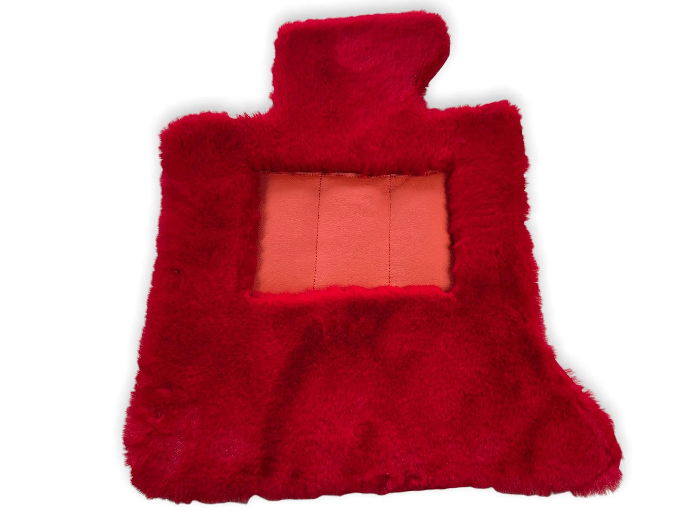 Red Sheepskin Floor Mats For Bentley Flying Spur (2013-2019) Er56 Design Brand - AutoWin