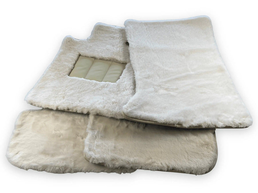 White Sheepskin Floor Mats For Bentley Flying Spur (2013-2019) Er56 Design Brand - AutoWin