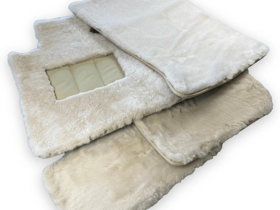White Sheepskin Floor Mats For Bentley Flying Spur (2013-2019) Er56 Design Brand - AutoWin