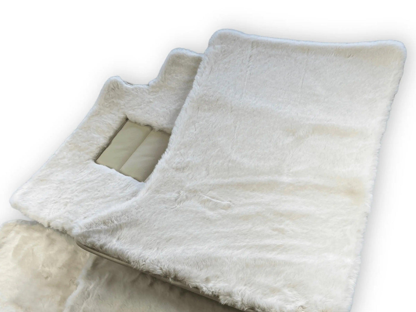 White Sheepskin Floor Mats For Bentley Flying Spur (2013-2019) Er56 Design Brand - AutoWin