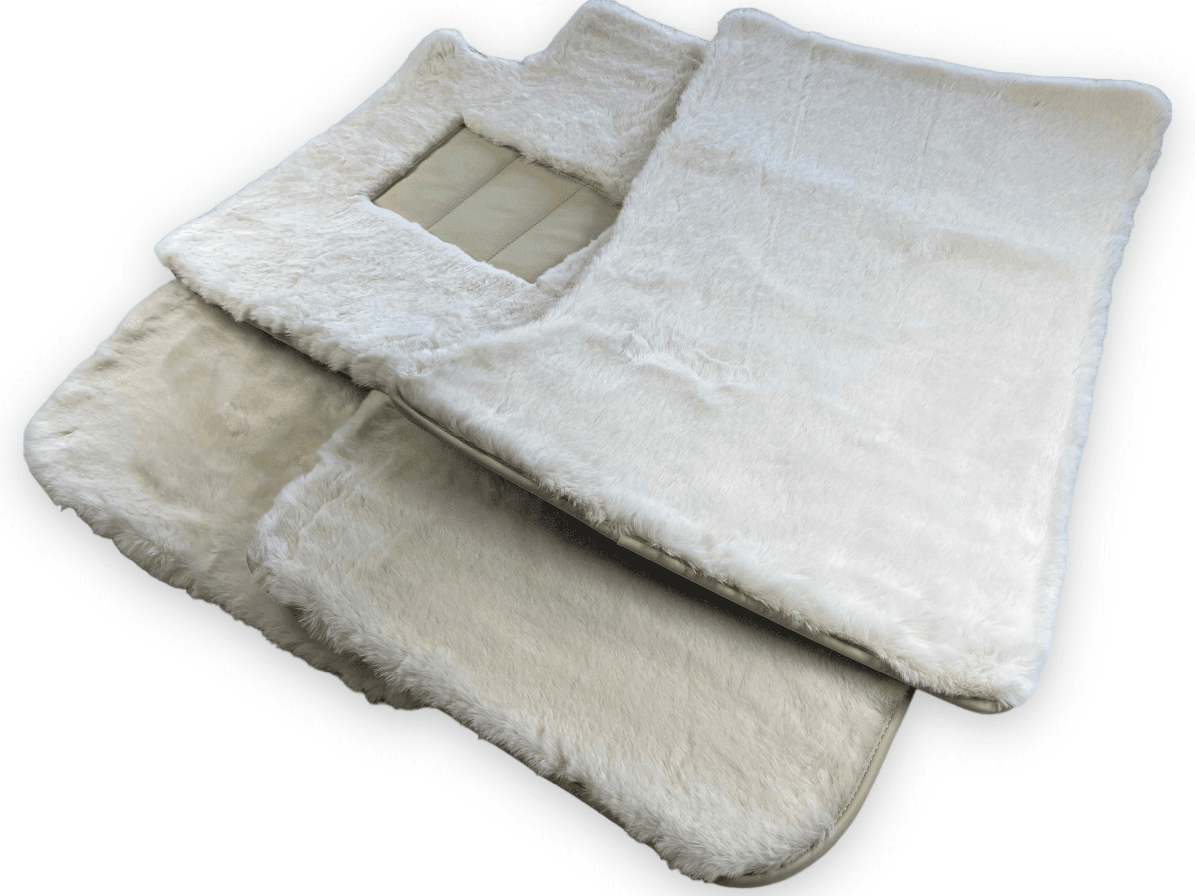 White Sheepskin Floor Mats For Rolls Royce Cullinan Rr31 2018-2023 Er56 Design Brand - AutoWin