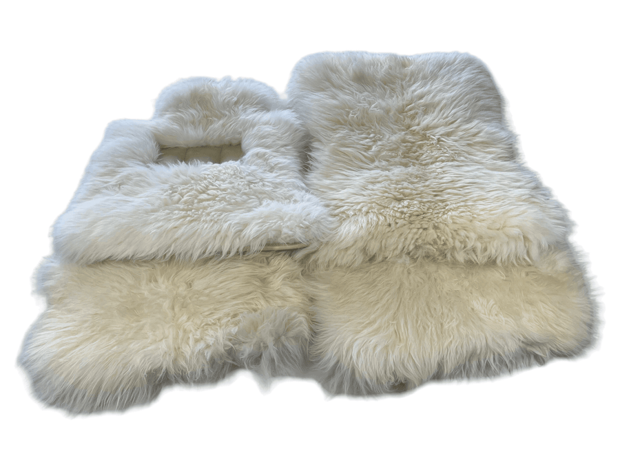 White Sheepskin Floor Mats For Rolls Royce Cullinan Rr31 2018-2023 Er56 Design Brand - AutoWin