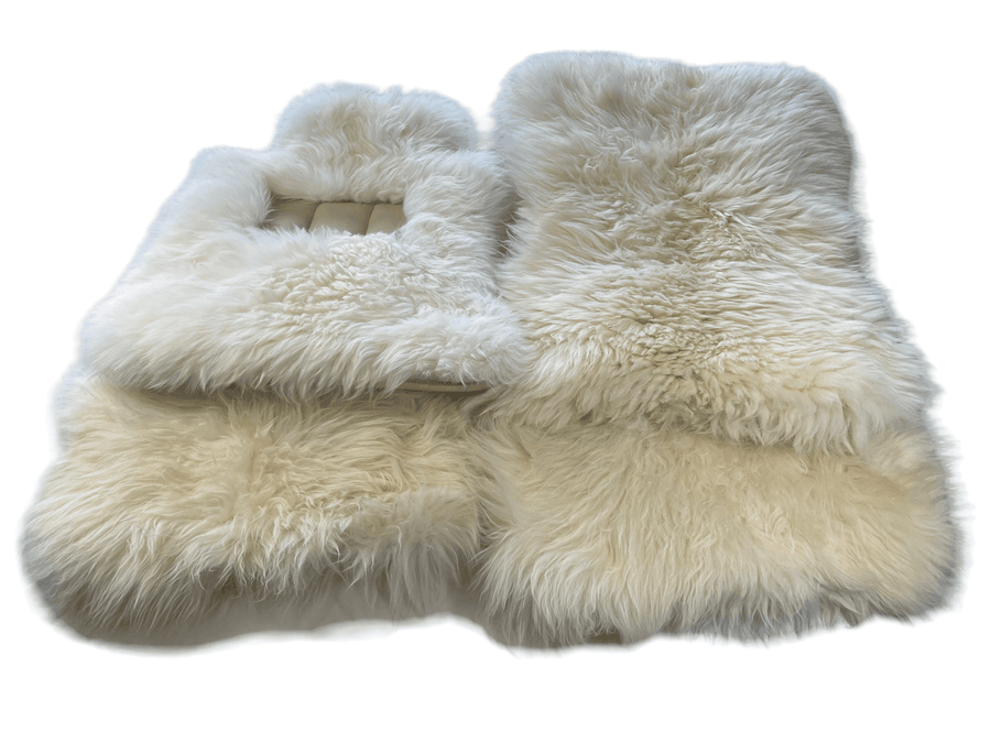 White Sheepskin Floor Mats For Rolls Royce Dawn Rr6 2016-2023 Er56 Design Brand - AutoWin