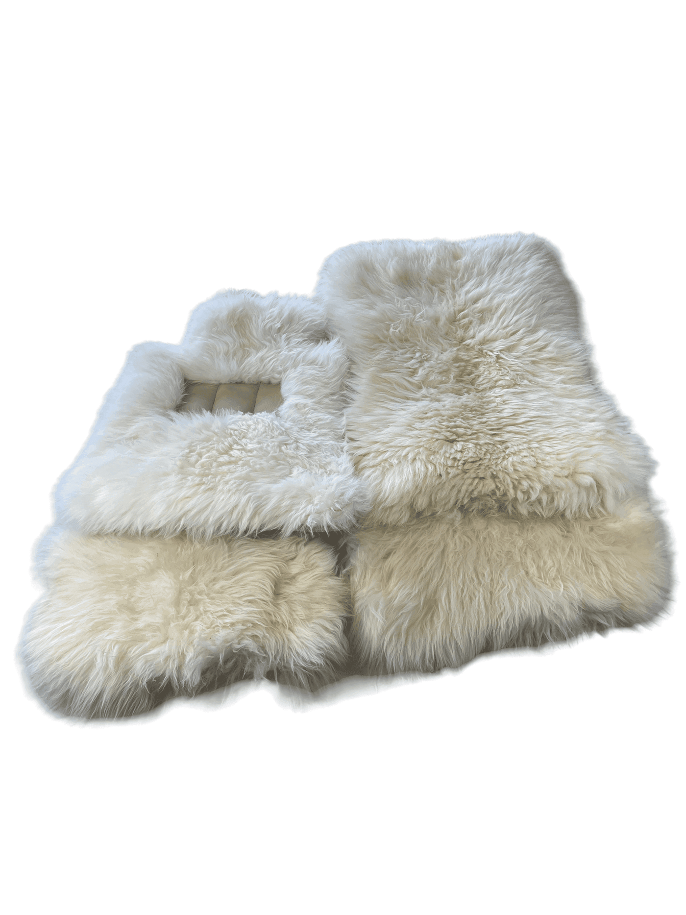 White Sheepskin Floor Mats For Rolls Royce Ghost Series II (2021-2024) ER56 Design Brand - AutoWin