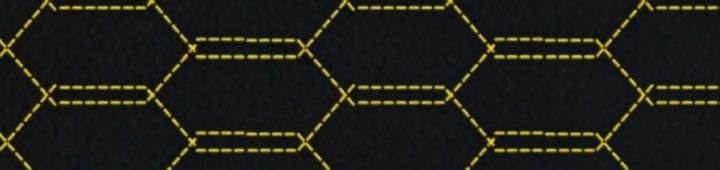Interlaced hex stitching pattern